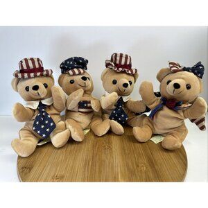 VINTAGE “Patriotic Bears"‎ By Collector's Choice Qty 4